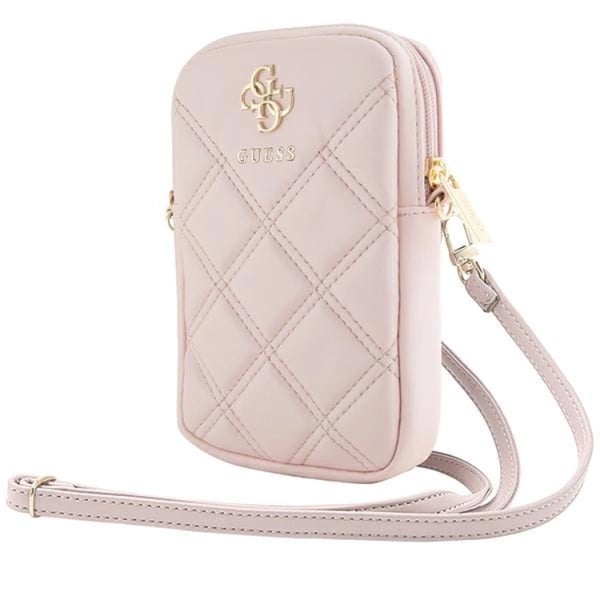 Guess Mobilväska Zip Quilted 4G - Rosa