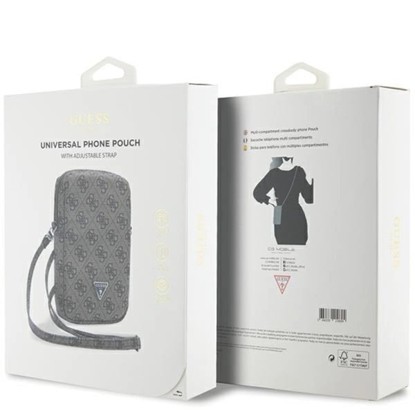 Guess Matkapuhelinlaukku Zip 4G Triangle - Ruskea