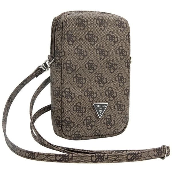 Guess Matkapuhelinlaukku Zip 4G Triangle - Ruskea