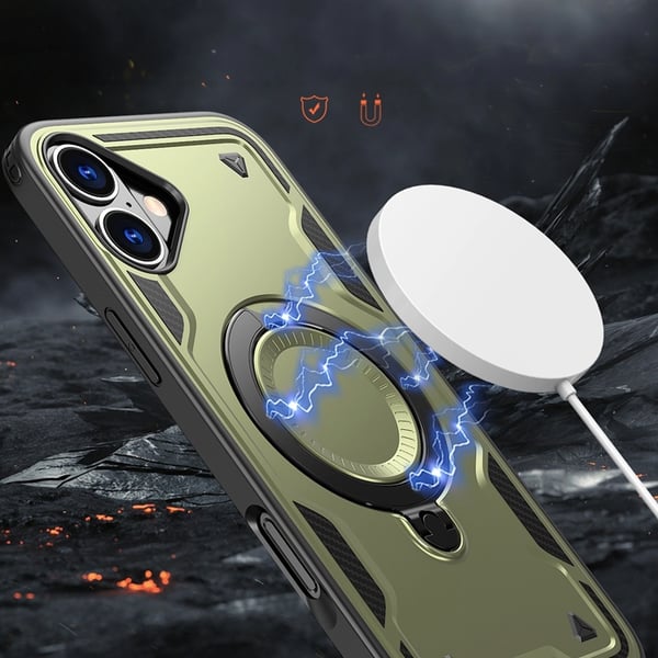 Mobilskal till iPhone 16 Plus MagSafe Hybrid Armor Trendy - Grön