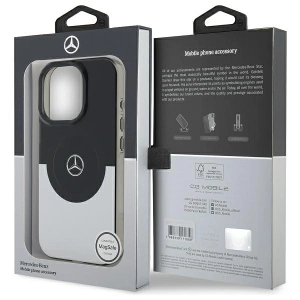 Mercedes Mobilskal till iPhone 16 Pro Max MagSafe Double Layer BiColor - Silver