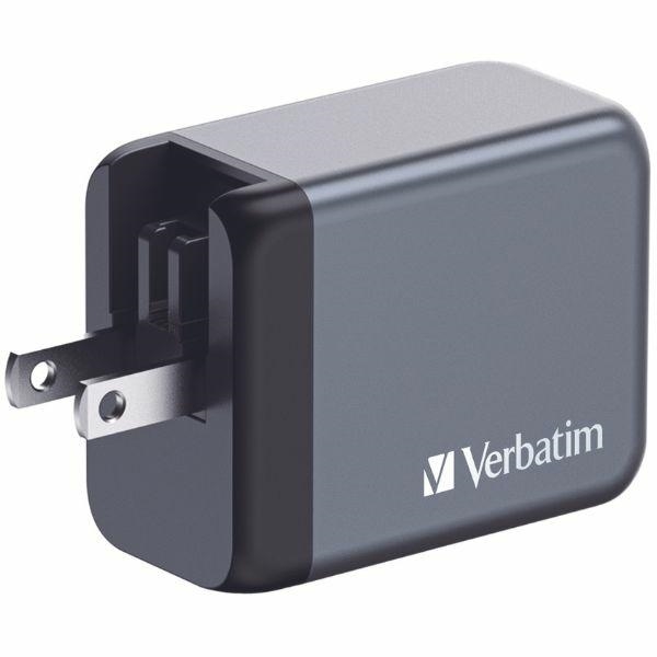 Verbatim Hurtigoplader 65W GaN 2xUSB-C USB-A EU/UK/US - Sort