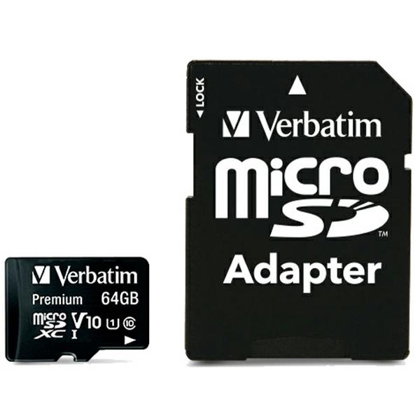 Verbatim Minneskort microSDXC 64GB V10 Med Adapter - Svart