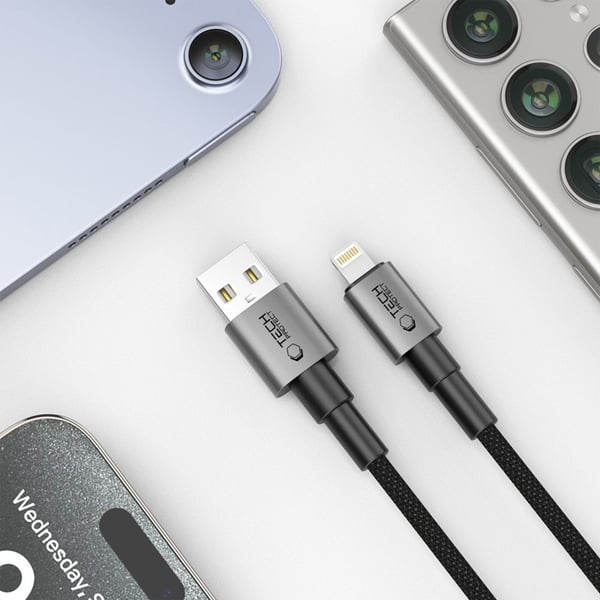 Tech-Protect USB-A Till Lightning kabel (1m) Ultraboost - Grå