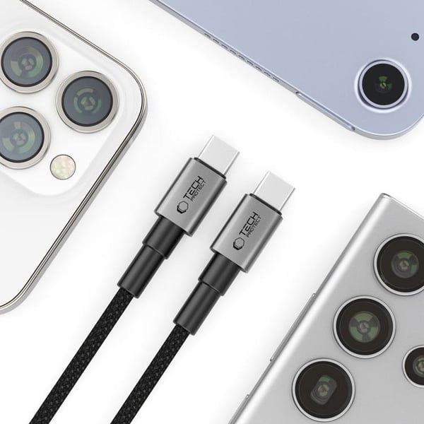 Tech-Protect USB-C Till USB-C kabel Ultraboost 50CM 100W - Grå
