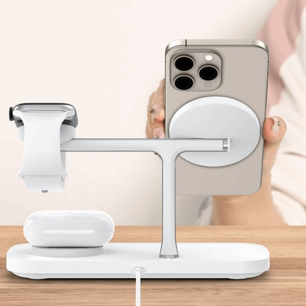 3-i-1 Magsafe trådløs oplader til iPhone Apple Watch AirPods Qi 15W