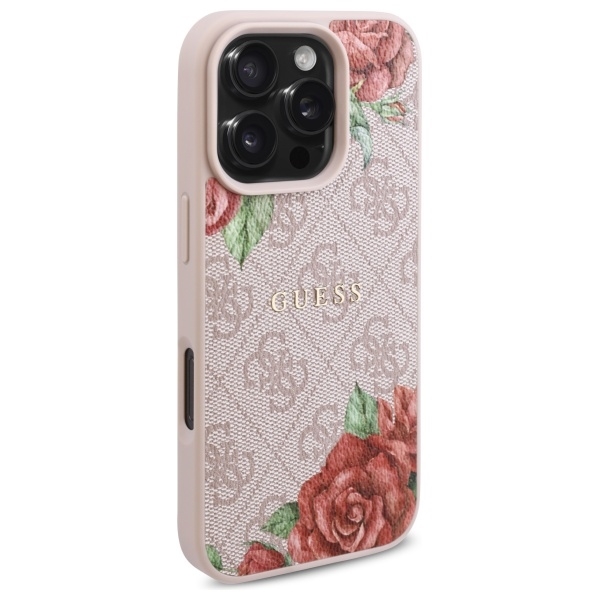 Guess Mobilskal till iPhone 16 Pro Max MagSafe 4G Flowers Print - Rosa