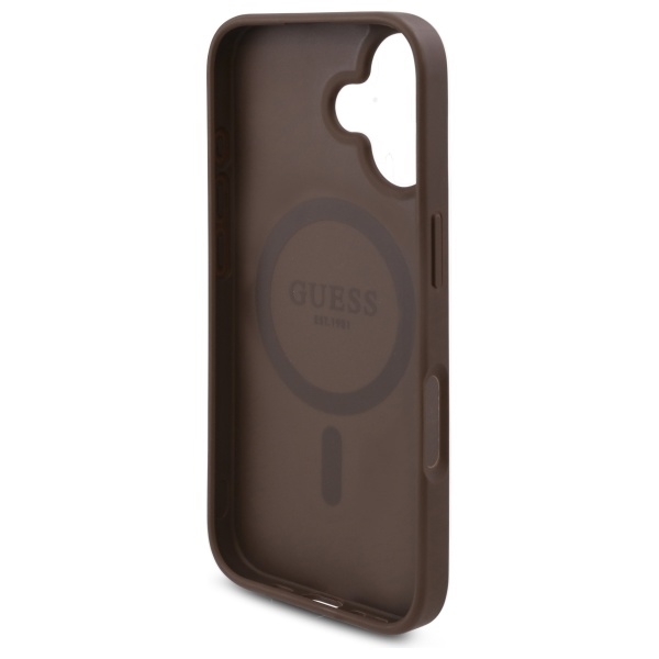 Guess Mobilskal till iPhone 16 MagSafe 4G Flowers Print - Brun