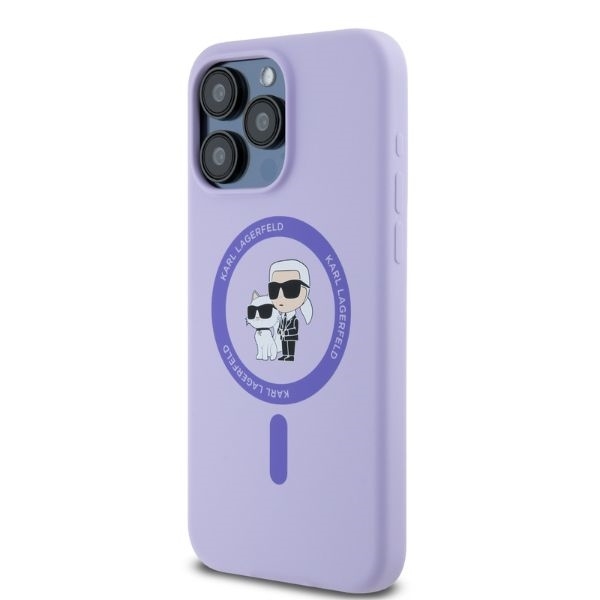 Karl Lagerfeld iPhone 15 Pro Max MagSafe Karl&Choupette Ring Lilla