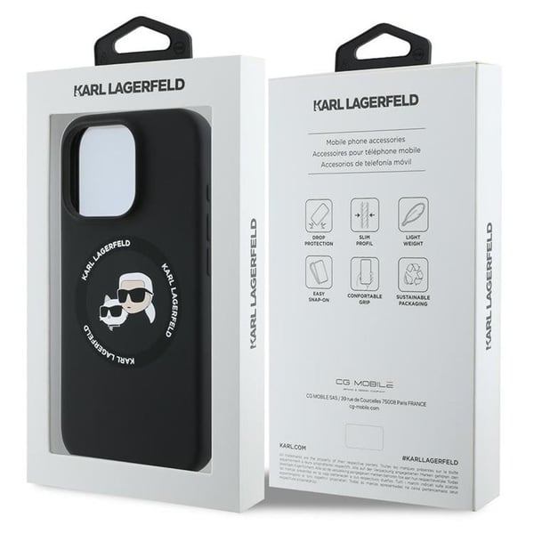 Karl Lagerfeld Mobilskal till iPhone 16 Pro Max MagSafe Karl & Choupette Svart
