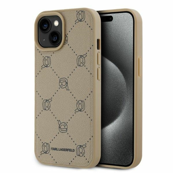 Karl Lagerfeld Mobilskal till iPhone 15 MagSafe Karl Heads - Beige