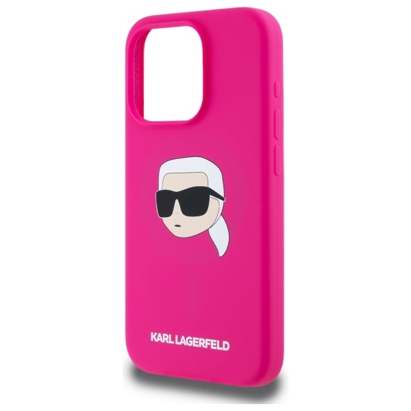 Karl Lagerfeld Telefontaske til iPhone 15 Pro MagSafe Silicone Karl Head Print