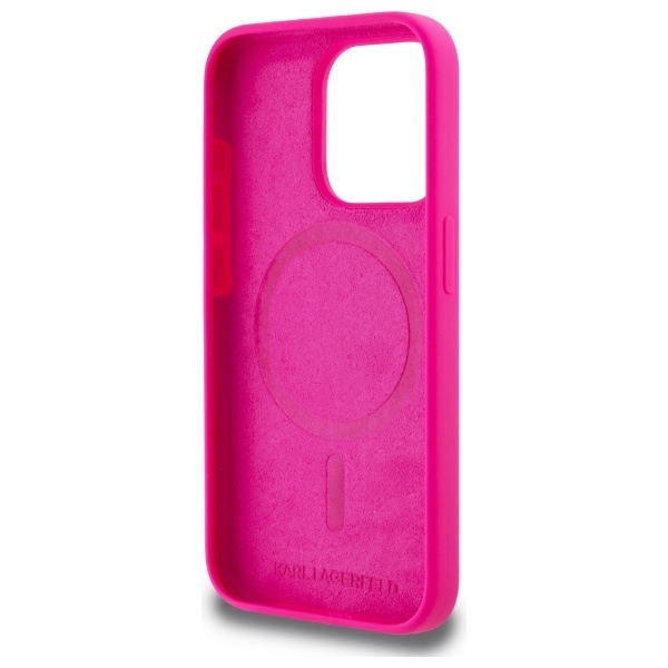 Karl Lagerfeld Telefontaske til iPhone 15 Pro MagSafe Silicone Karl Head Print