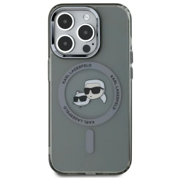 Karl Lagerfeld Mobilskal till iPhone 15 Pro MagSafe IML Karl&Choupette - Svart
