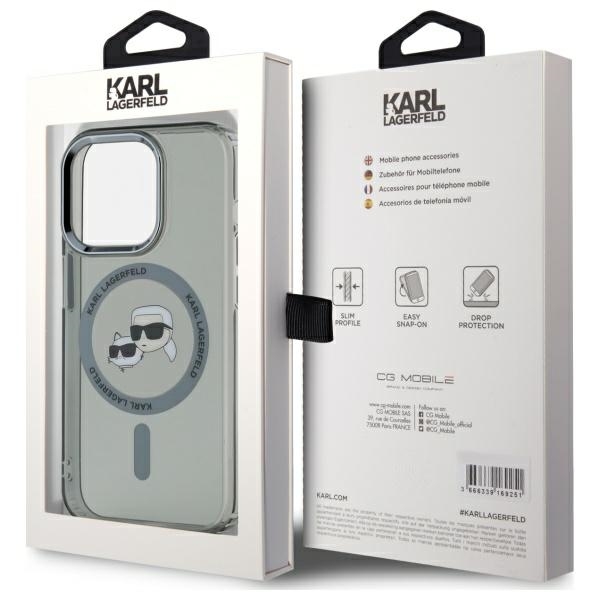Karl Lagerfeld Mobilskal till iPhone 15 Pro MagSafe IML Karl&Choupette - Svart