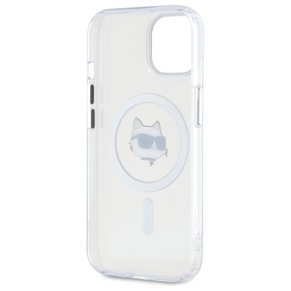 Karl Lagerfeld Telefontaske til iPhone 15 MagSafe IML Choupette Head - Hvid