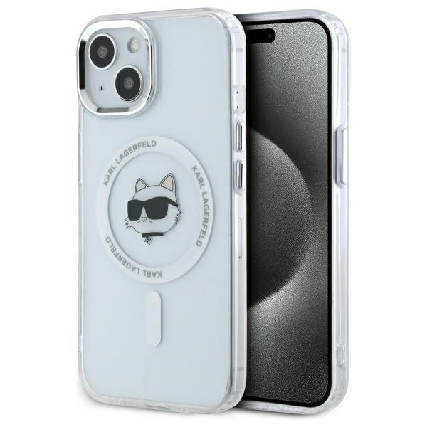Karl Lagerfeld Mobilskal till iPhone 15 MagSafe IML Choupette Head - Vit