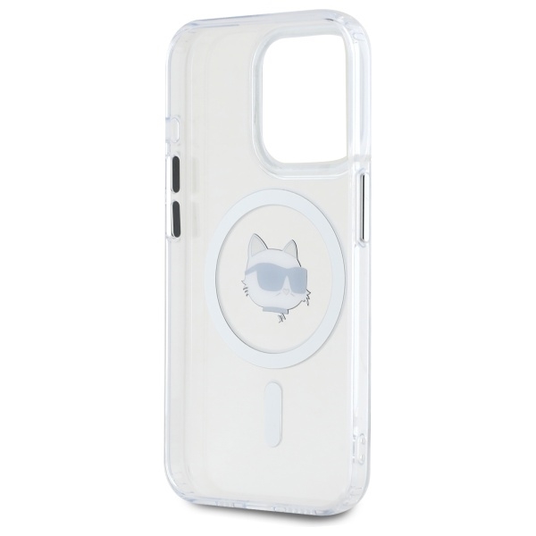 Karl Lagerfeld Mobilskal till iPhone 15 Pro MagSafe IML Choupette Head - Vit