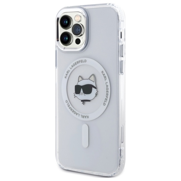Karl Lagerfeld Telefontaske til iPhone 12/12 Pro MagSafe IML Choupette Head - Hvid