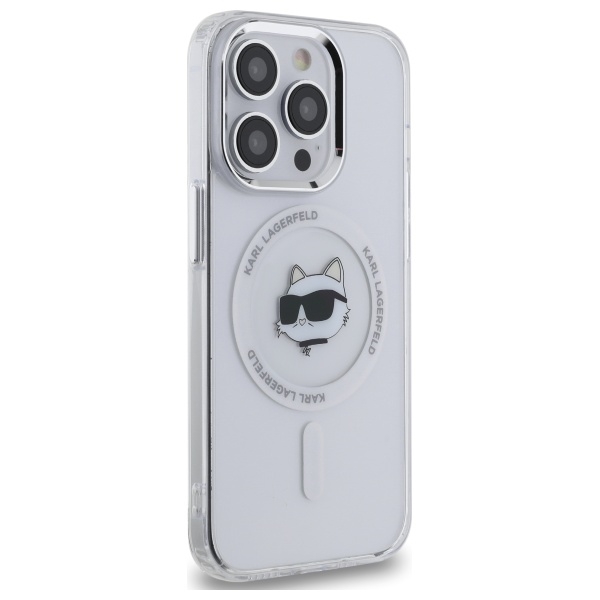 Karl Lagerfeld Telefontaske til iPhone 13 Pro MagSafe IML Choupette Head - Hvid