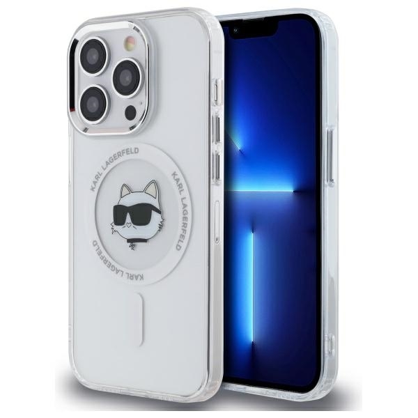 Karl Lagerfeld Telefontaske til iPhone 13 Pro MagSafe IML Choupette Head - Hvid