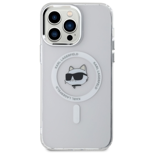 Karl Lagerfeld Telefontaske til iPhone 13 Pro Max MagSafe IML Choupette Head - Hvid