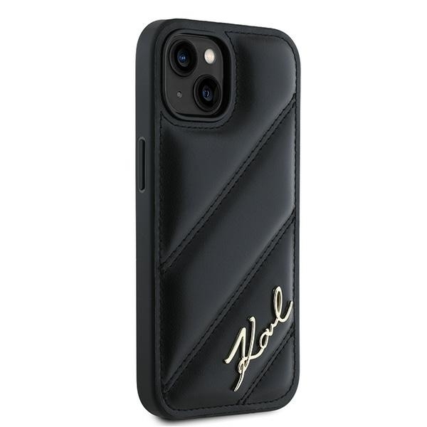 Karl Lagerfeld Mobilskal till iPhone 15/14/13 Quilted Script - Svart