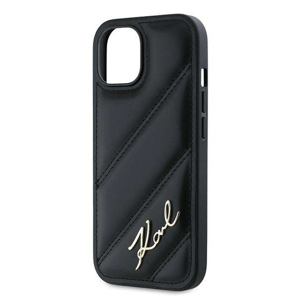 Karl Lagerfeld Mobilskal till iPhone 15/14/13 Quilted Script - Svart
