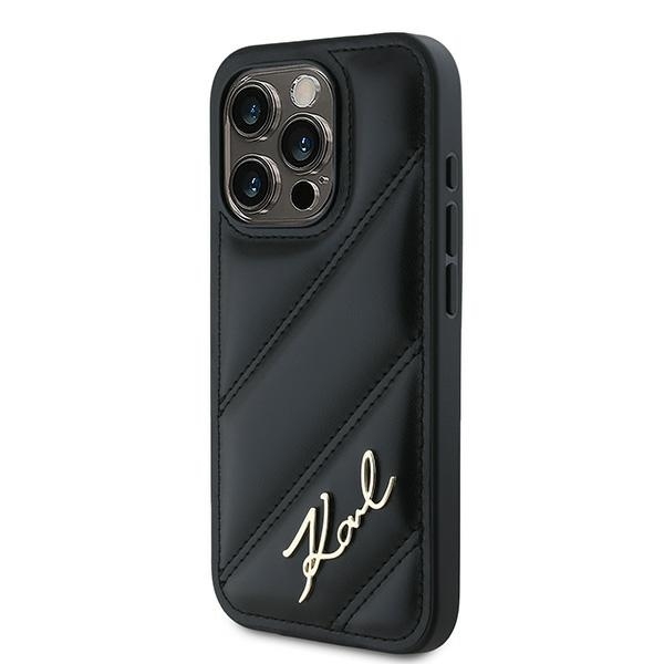 Karl Lagerfeld Puhelinkuori iPhone 15 Pro Max Quilted Script - Musta