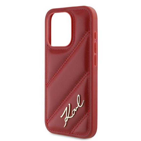 Karl Lagerfeld Mobilskal till iPhone 15 Pro Quilted Script - Röd