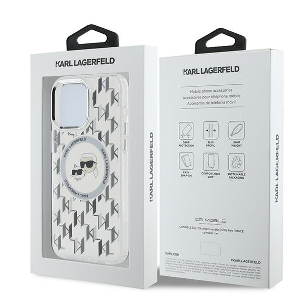 Karl Lagerfeld Mobilskal till iPhone 15 Pro MagSafe IML Monogram - Transparent