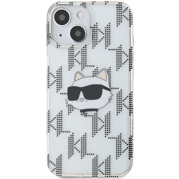 Karl Lagerfeld -puhelinkuori iPhone 15/14/13 IML Choupette Head - Läpinäkyvä