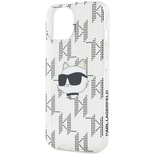 Karl Lagerfeld -puhelinkuori iPhone 15/14/13 IML Choupette Head - Läpinäkyvä