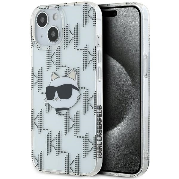 Karl Lagerfeld -puhelinkuori iPhone 15/14/13 IML Choupette Head - Läpinäkyvä