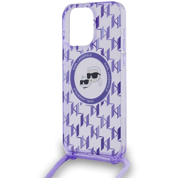 Karl Lagerfeld Mobilskal till iPhone 15 Pro MagSafe IML Crossbody - Lila