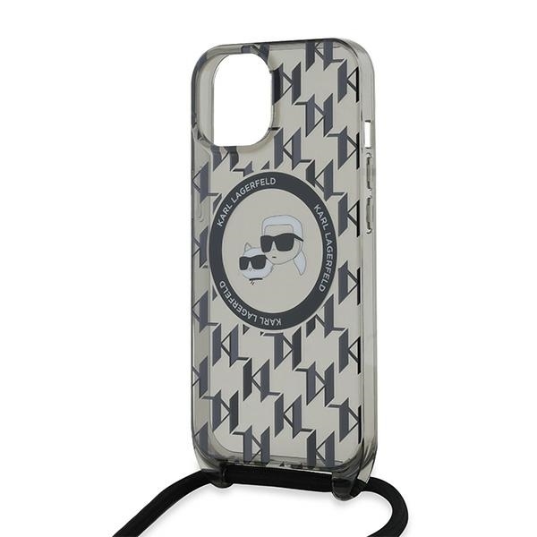 Karl Lagerfeld Mobilskal till iPhone 15/14/13 MagSafe IML Crossbody - Svart
