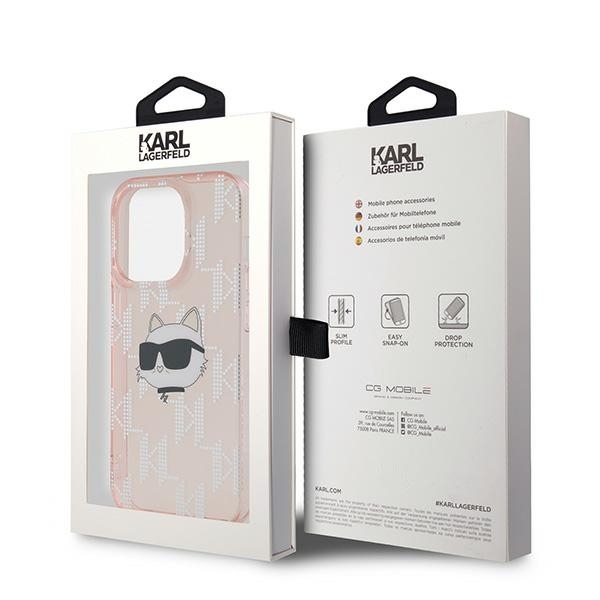 Karl Lagerfeld Mobilskal till iPhone 14 Pro IML Choupette Head - Rosa