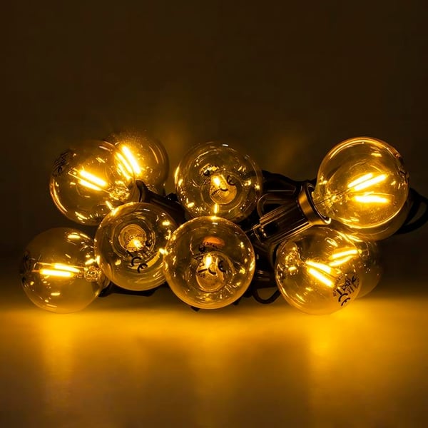 Forever Light SUNARI LED Solar Ljusgirlang 5.5m +10 Glödlampor G40 IP44 - Guld