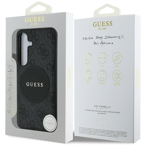 Guess Mobilskal till Galaxy S25 Plus MagSafe Round Patch Classic Logo - Svart