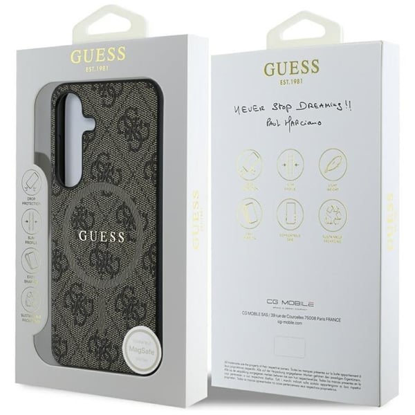 Guess Mobilskal till Galaxy S25 Ultra MagSafe 4G Ring Classic Logo - Brun