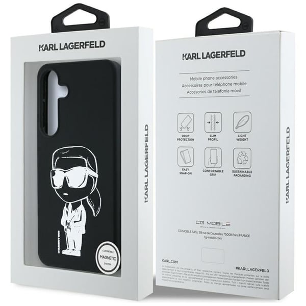 Karl Lagerfeld Mobilskal till Galaxy S25 MagSafe Silikon Graffiti Ikonik - Svart