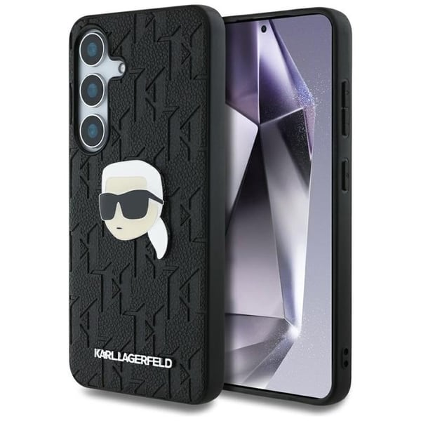 Karl Lagerfeld Mobilskal till Galaxy S25 Läder Monogram Karl Head - Svart
