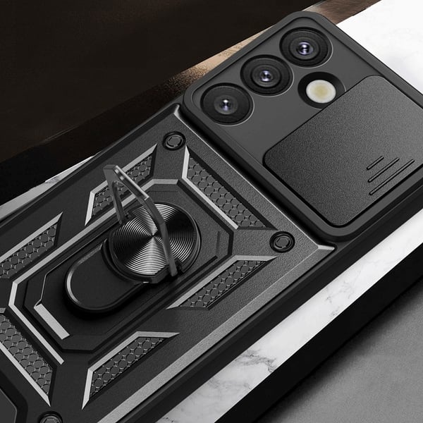 Telefontaske til Galaxy S25 Plus Hybrid Armor Camshield - Sort