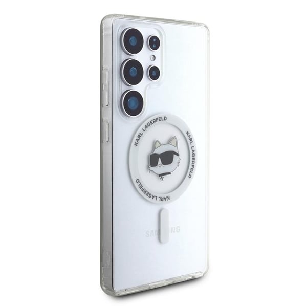 Karl Lagerfeld Mobilskal till Galaxy S25 Ultra MagSafe Choupette Logo Vit