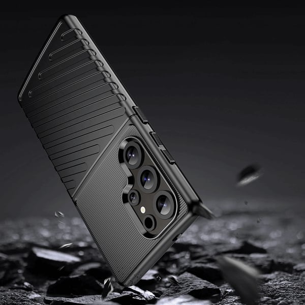 Telefontaske til Galaxy S25 Ultra Thunder Armored - Sort