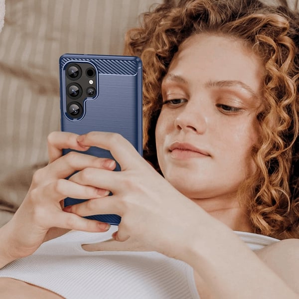 Mobilskal till Galaxy S25 Ultra Carbon Flexible - Blå