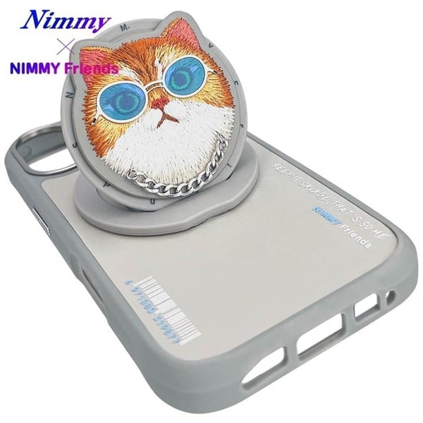Nimmy Mobilskal till iPhone 16 MagSafe Glasses Cool Cat - Grå