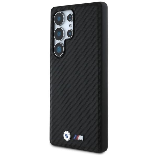 BMW Mobilcover til Galaxy S25 Ultra MagSafe Læder Carbon - Sort