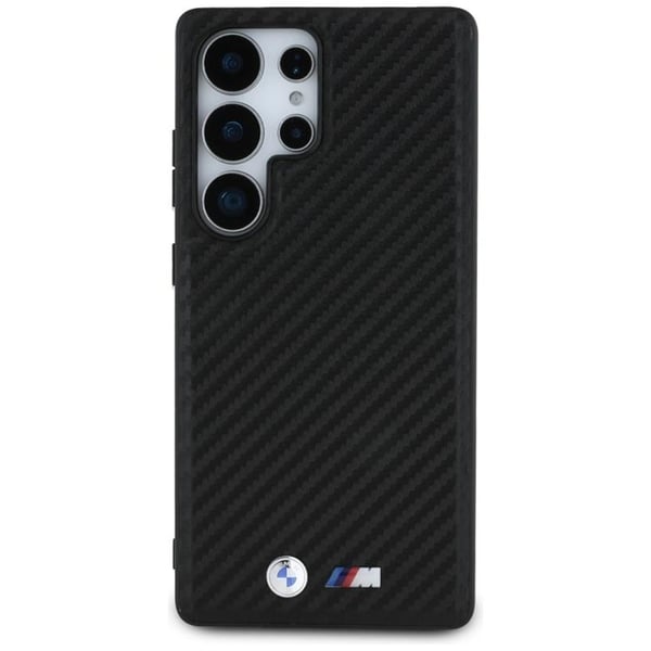 BMW Mobilcover til Galaxy S25 Ultra MagSafe Læder Carbon - Sort