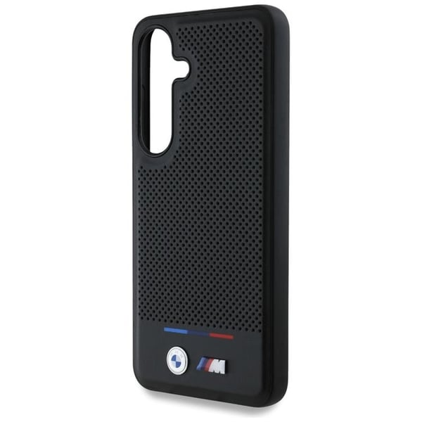 BMW-puhelinkotelo Galaxy S25 MagSafe -nahka Tricolor Stripe - Musta